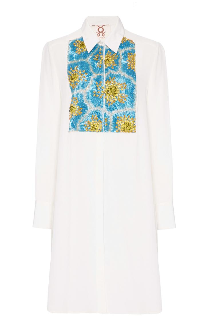 Figue Ivory Embroidered Emmanuel Tuxedo Tunic