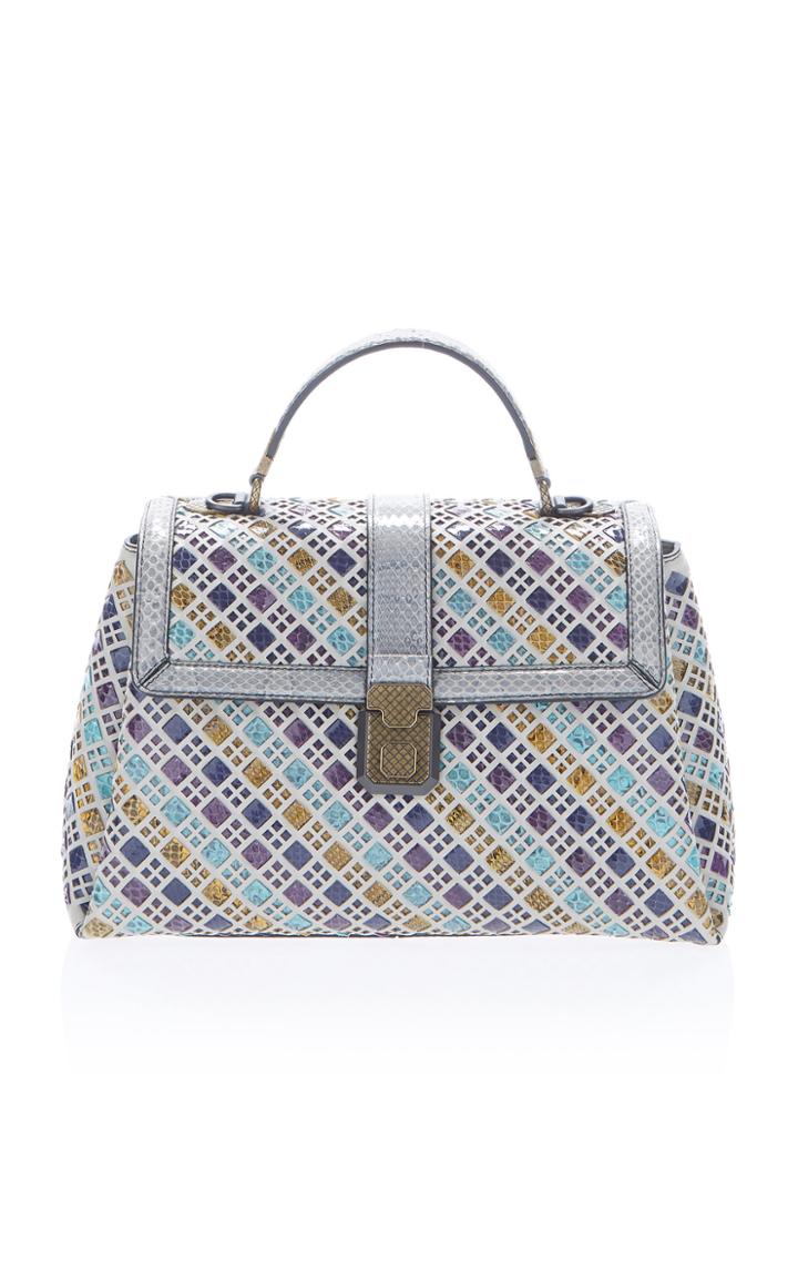 Bottega Veneta Piazza Top Handle Snake And Leather Tote