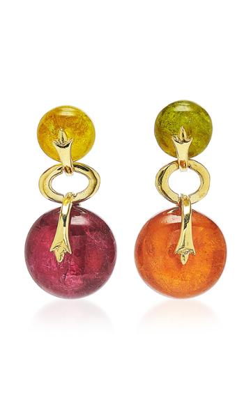 Goshwara Beyond 18k Yellow Gold And Multi Tourmaline Earrings