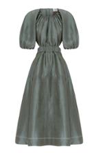 Aje Mimosa Cutout Linen And Silk-blend Midi Dress Size: 6