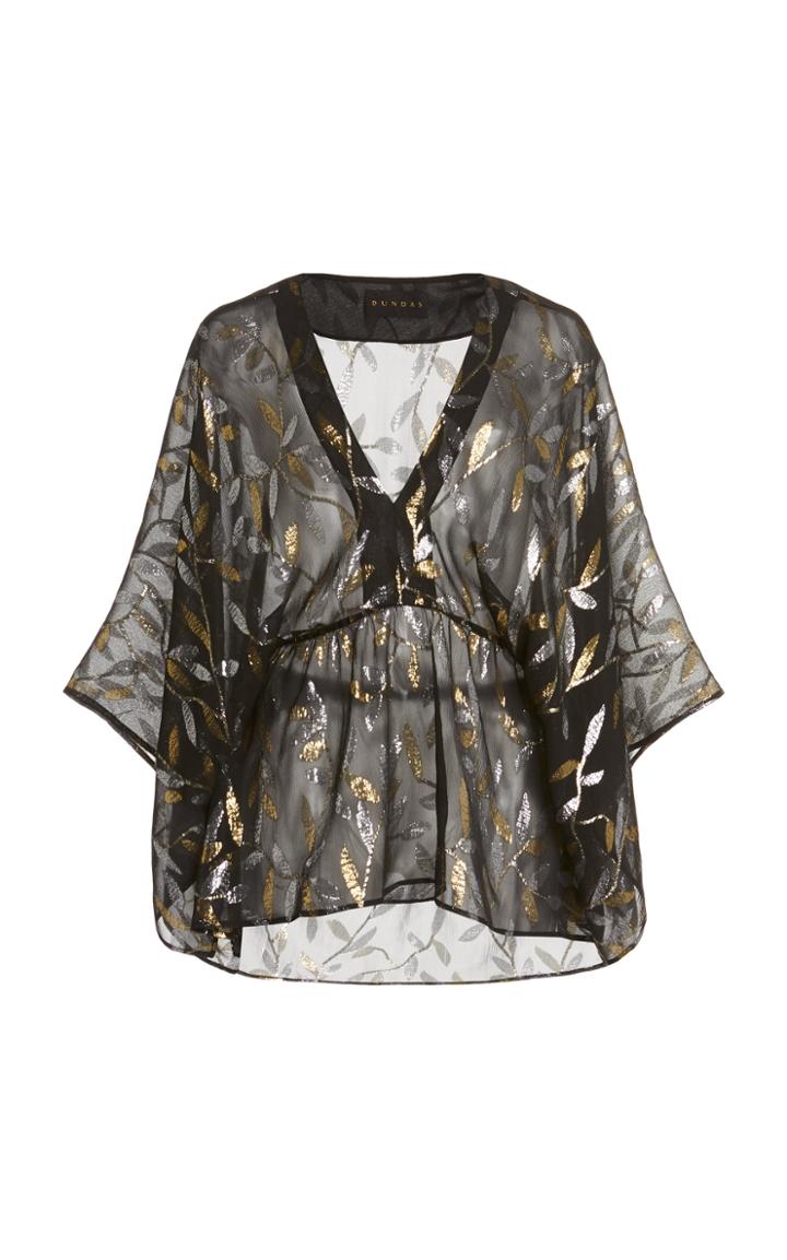 Moda Operandi Dundas Metallic Fil Coup Chiffon Top