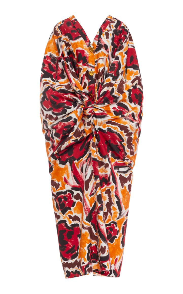 Moda Operandi Marni Printed Cotton Tie-front Cocoon Dress Size: 38