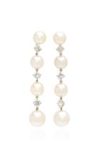 Nina Runsdorf One-of-a-kind Pearl And Diamond Drop Earrings