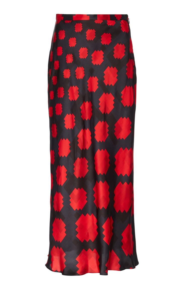 Moda Operandi Marni Printed Satin Midi Skirt Size: 40