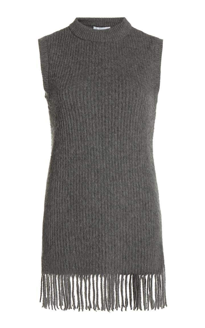 Moda Operandi Paco Rabanne Fringed Ribbed-knit Wool-blend Tunic