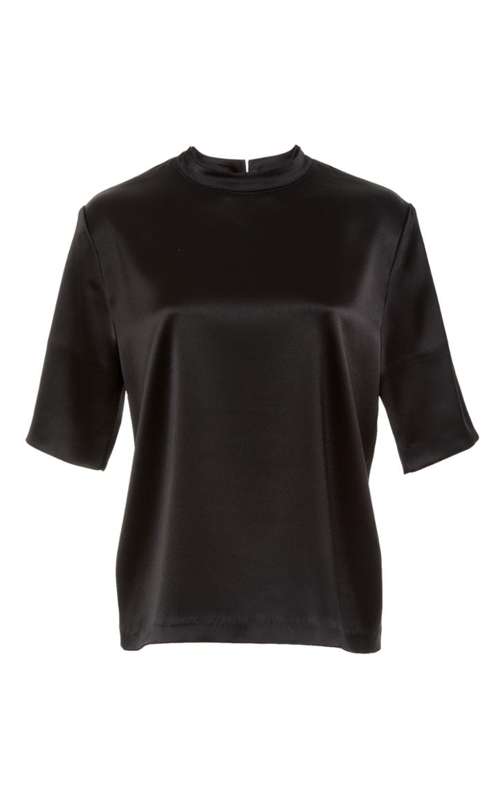Nanushka Kaden Lustrous Short Sleeve Top