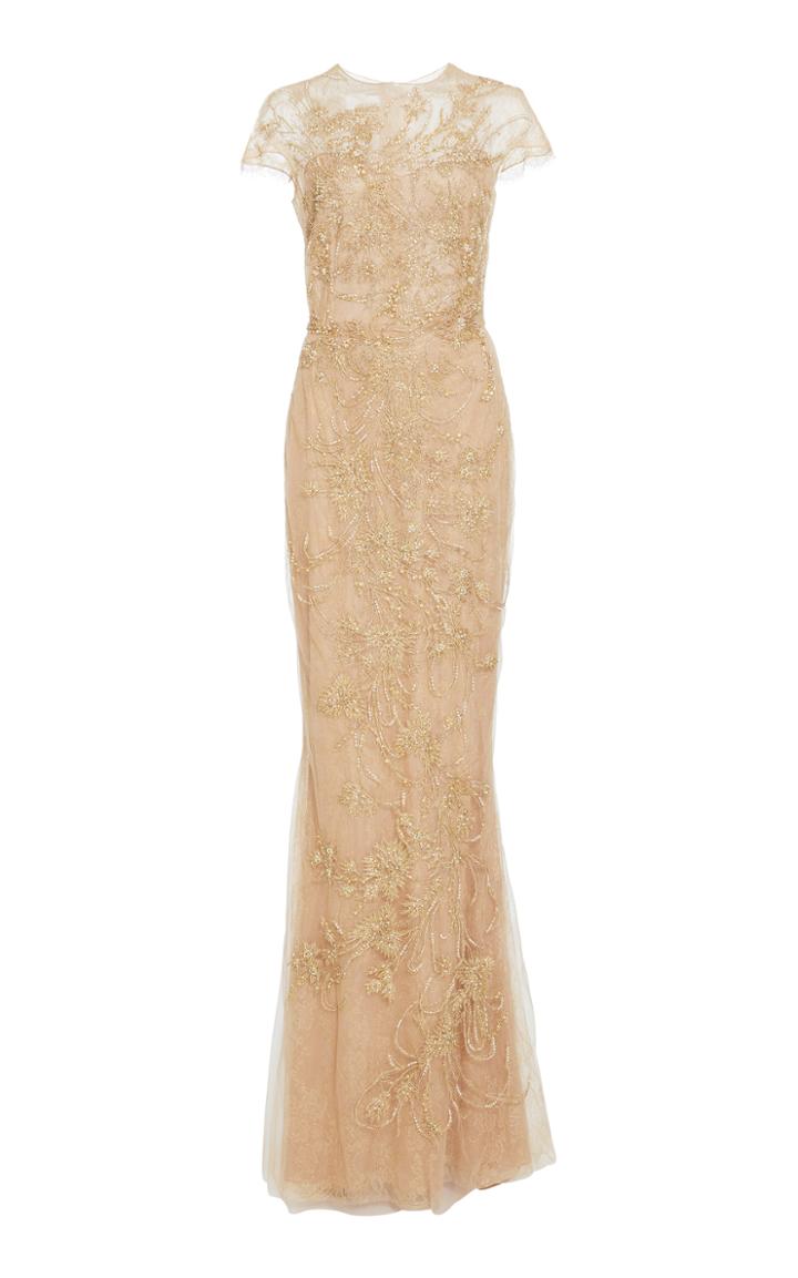 Marchesa Illusion Neckline Gown