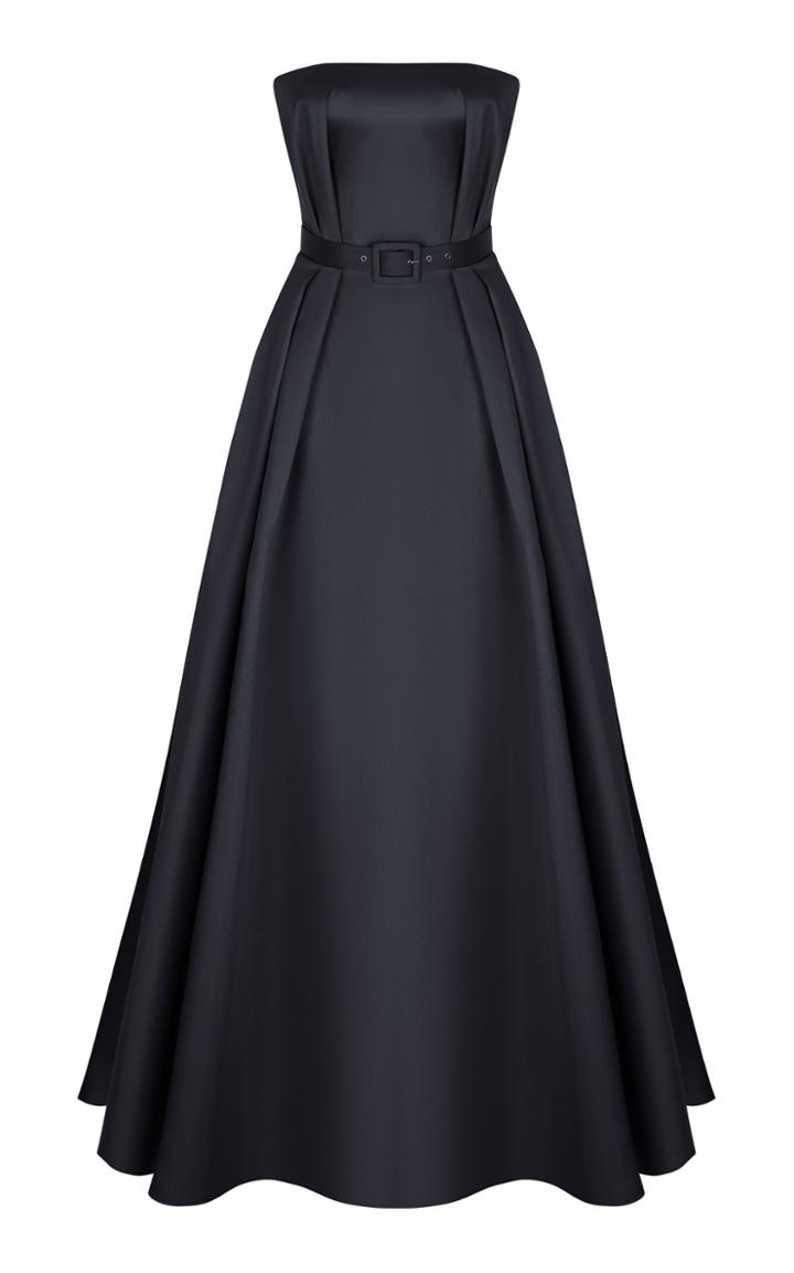 Rasario Strapless Silk Gown