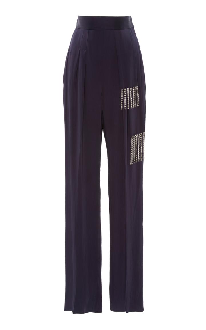 Christopher Kane Crystal Tie Satin Trousers