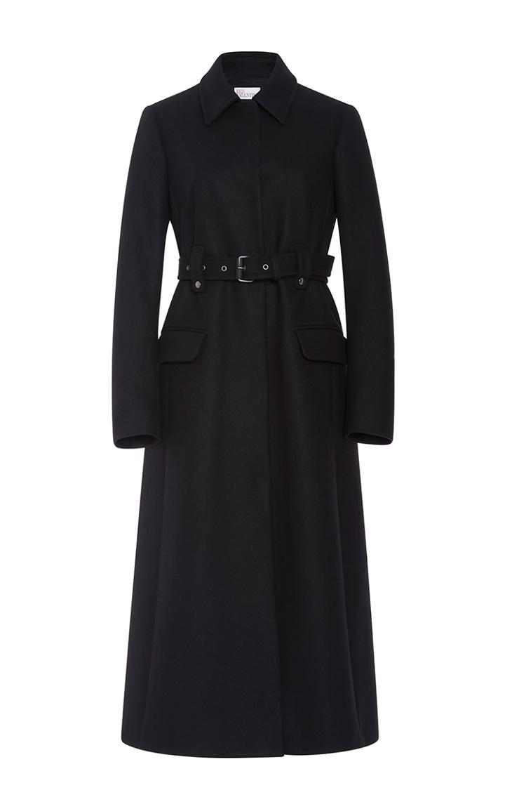 Red Valentino Belted Long Wool Coat
