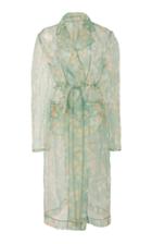 J. Mendel Sheer Printed Silk Organza Trench Coat
