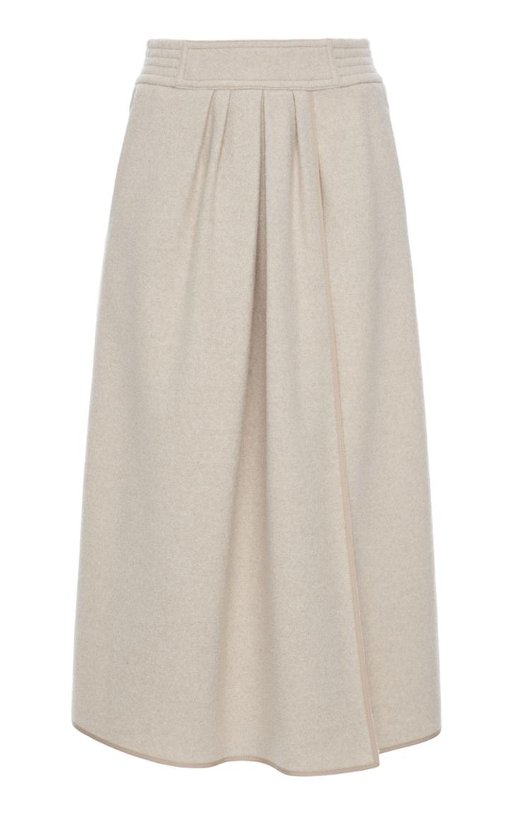 Agnona Wool Jersey Midi Wrap Skirt