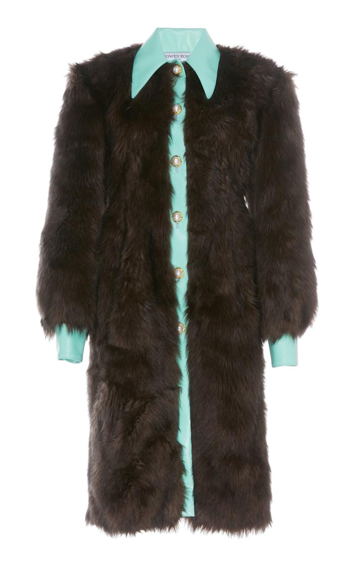 Rowen Rose Ecopelle-trimmed Faux-fur Coat