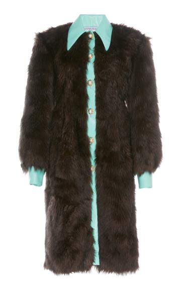 Rowen Rose Ecopelle-trimmed Faux-fur Coat