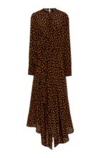 Petar Petrov Draped Polka-dot Print Silk Midi Dress Size: 34