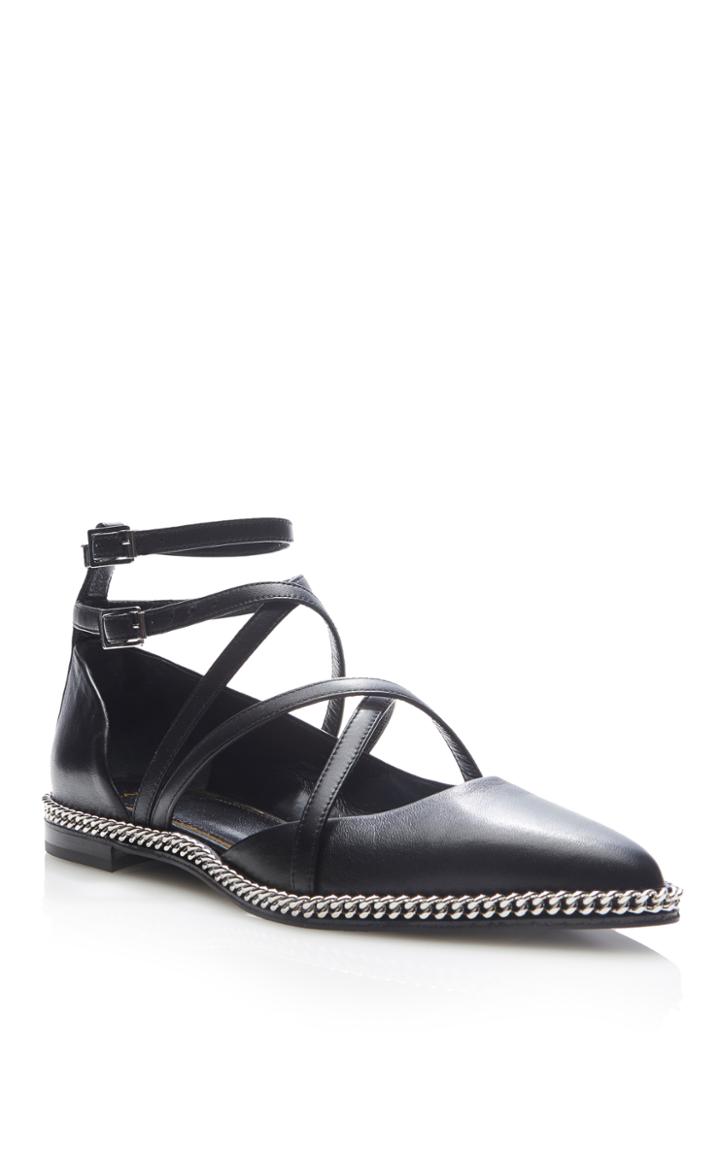 Lanvin Lace Up Patent Ballerinas