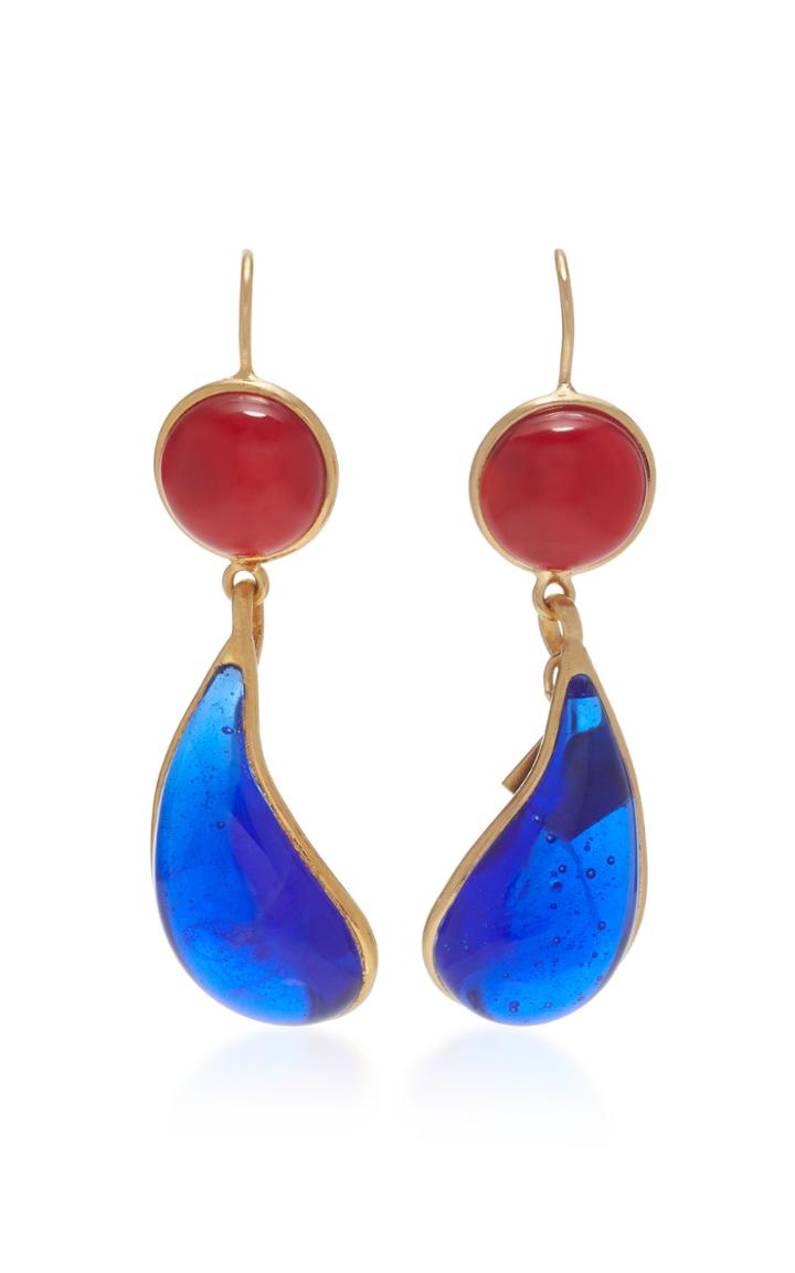 Moda Operandi Loulou De La Falaise 24k Gold-plated Stone Earrings