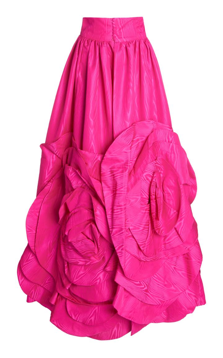 Moda Operandi Costarellos Ranora Floral-appliqud Moir Open-front Skirt
