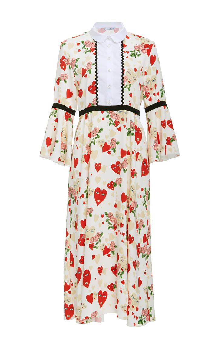 Vivetta Heart Print Midi Dress