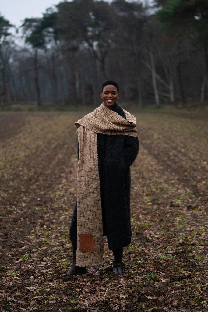 Tuinch Brushed Cashmere Scarf Neck Cardigan