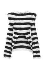 Moda Operandi Balmain Striped Tweed Cutout Top Size: 34