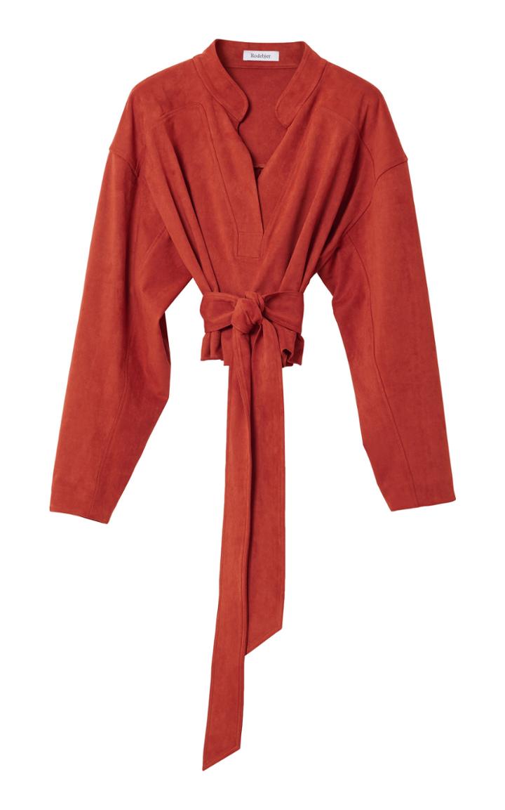 Rodebjer Yoko Cropped Suede-effect Blouse