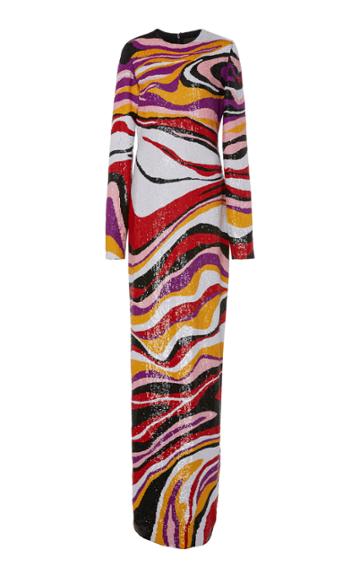 Jeffrey Dodd Swirl Sequin Gown