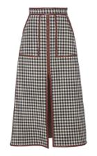 Martin Grant Checked A-line Linen-blend Skirt