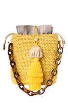 Maison Alma Iraca Yellow Jacquard Tote
