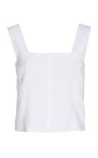 Vince Cropped Wide Strap Linen Shell Top Size: 2