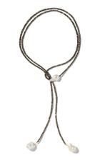 Joie Digiovanni Pyrite And Pearl Lariat Necklace