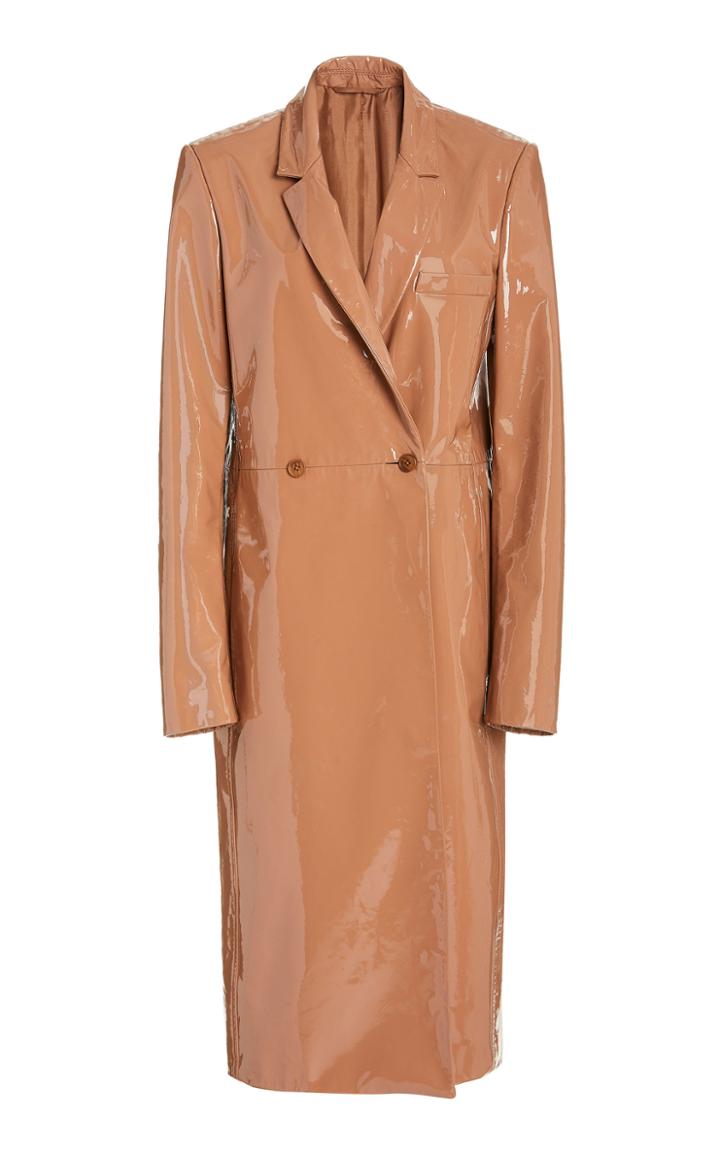 Moda Operandi Sally Lapointe Patent Leather Double Breasted Coat