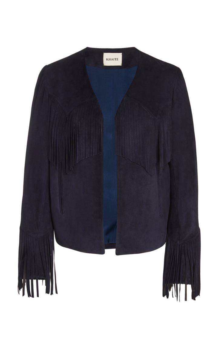 Moda Operandi Khaite Gracie Fringed Leather Jacket Size: 0