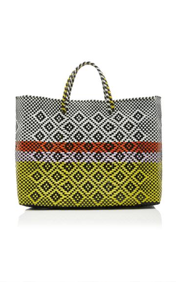 Truss Large Woven Patterned Leather Tote