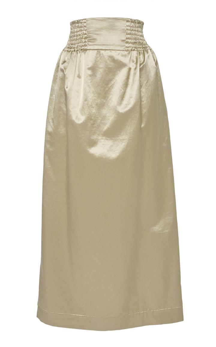Christopher Esber High-rise Metallic Satin Skirt