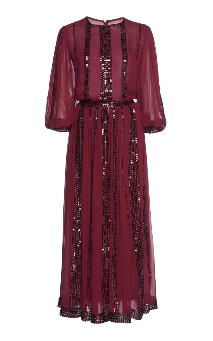 Costarellos Tea Length Chiffon Dress