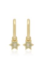 Amrapali 18k Gold And Diamond Mini Star Hoop Earrings