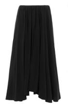 Jil Sander Nastya Pleated Linen Midi Skirt