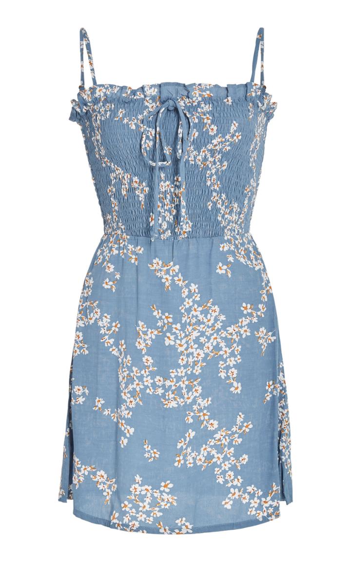 Faithfull Marni Smocked Voile Mini Dress