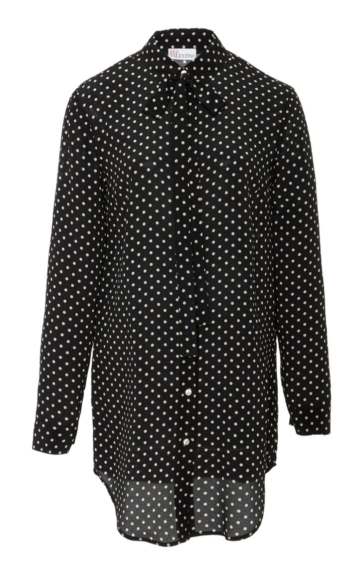 Red Valentino Polka Dot Button Down Top