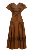 Moda Operandi Lena Hoschek Aziza Embroidered Midi Dress