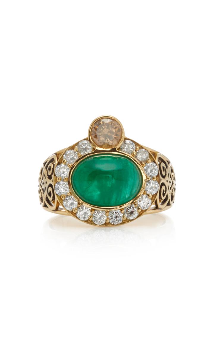 Donna Hourani Composure 18k Gold, Emerald And Diamond Ring