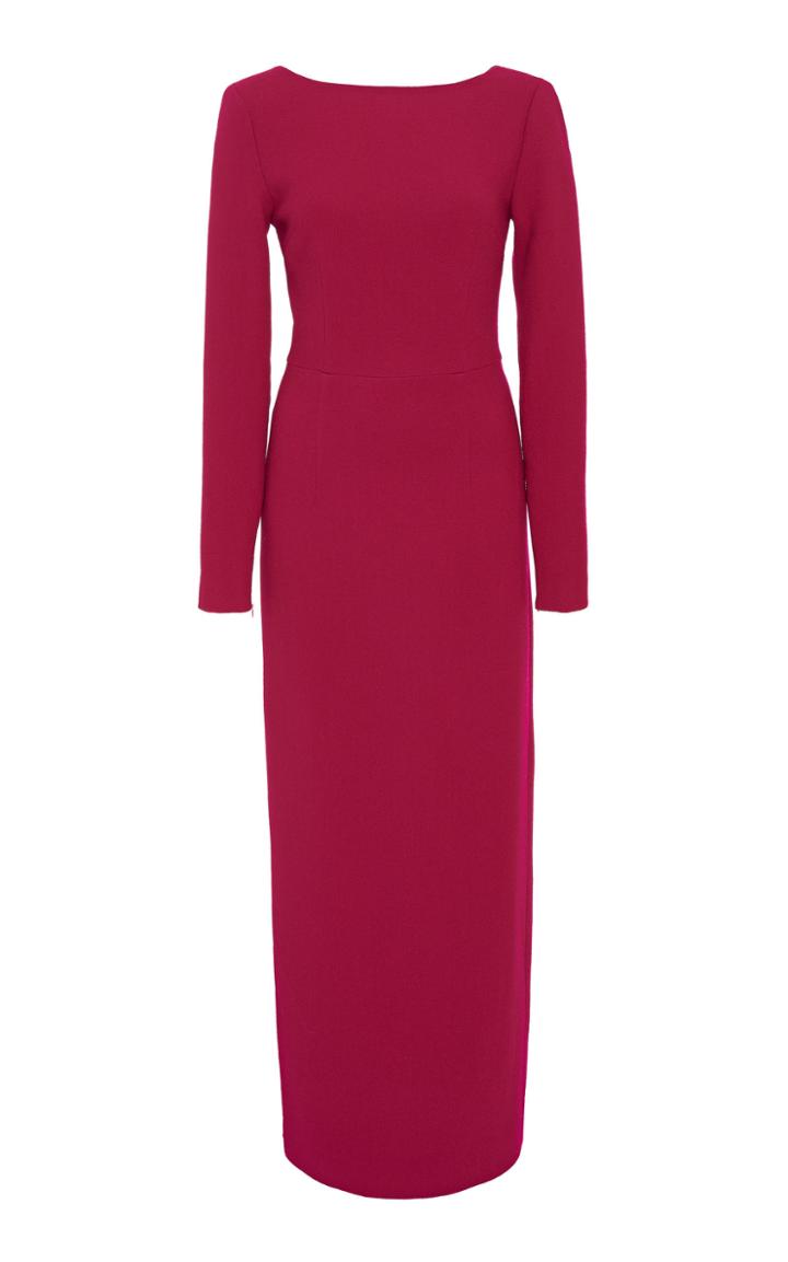 Rebecca De Ravenel Scooped-back Wool Dress