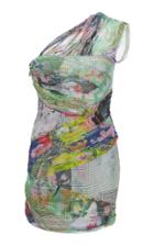 Versace One-shoulder Crystal Mesh Dress