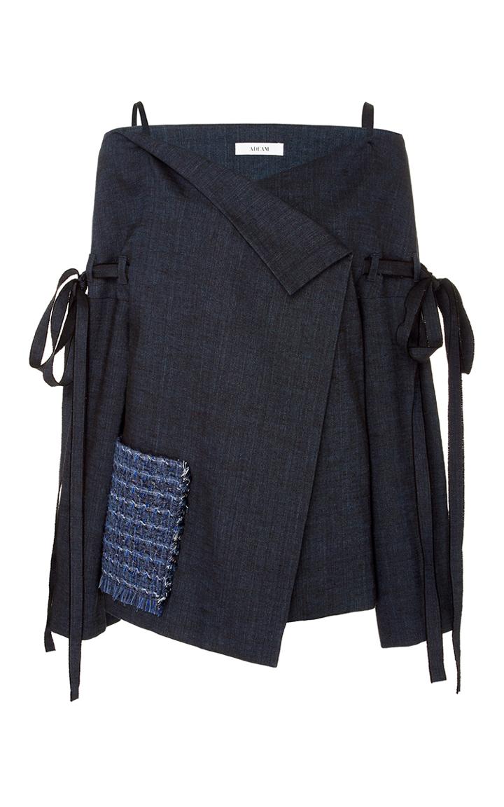 Adeam Off-the-shoulder Linen Jacket