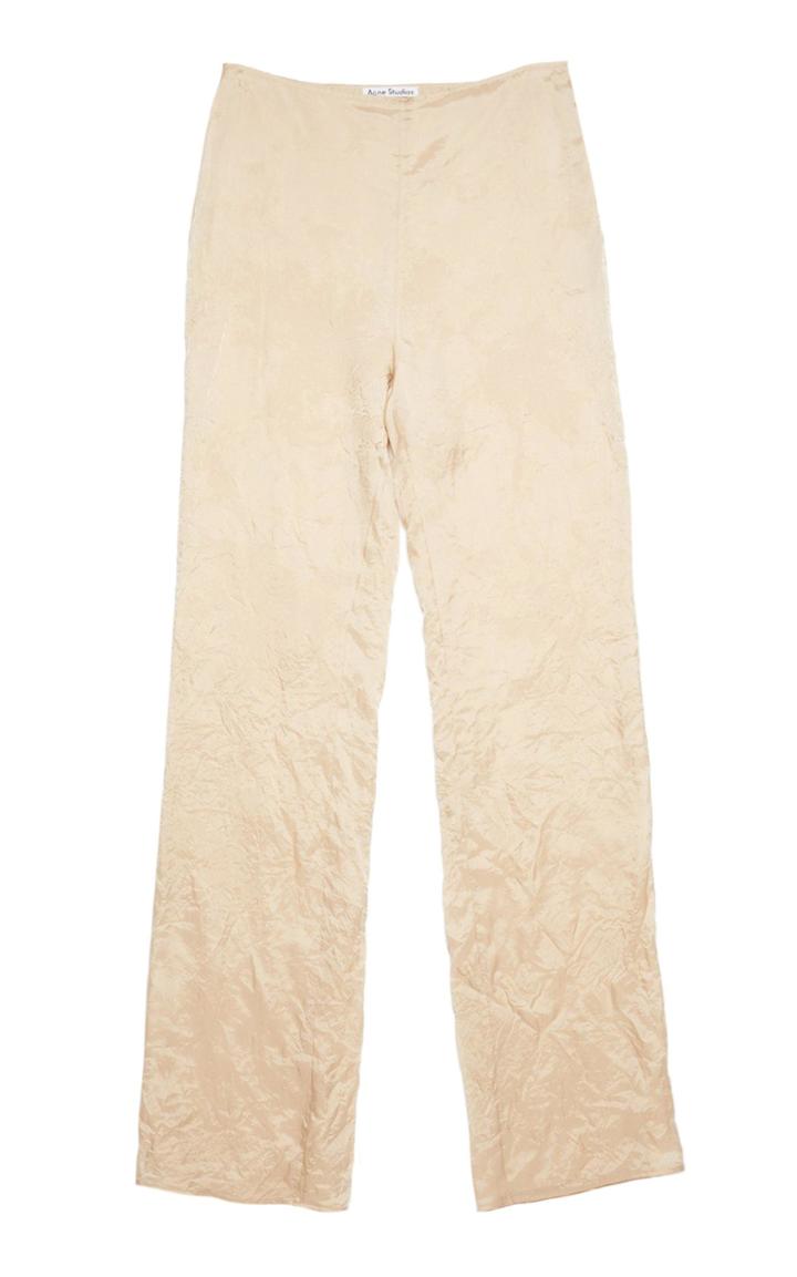 Moda Operandi Acne Studios Textured Satin Straight-leg Pants