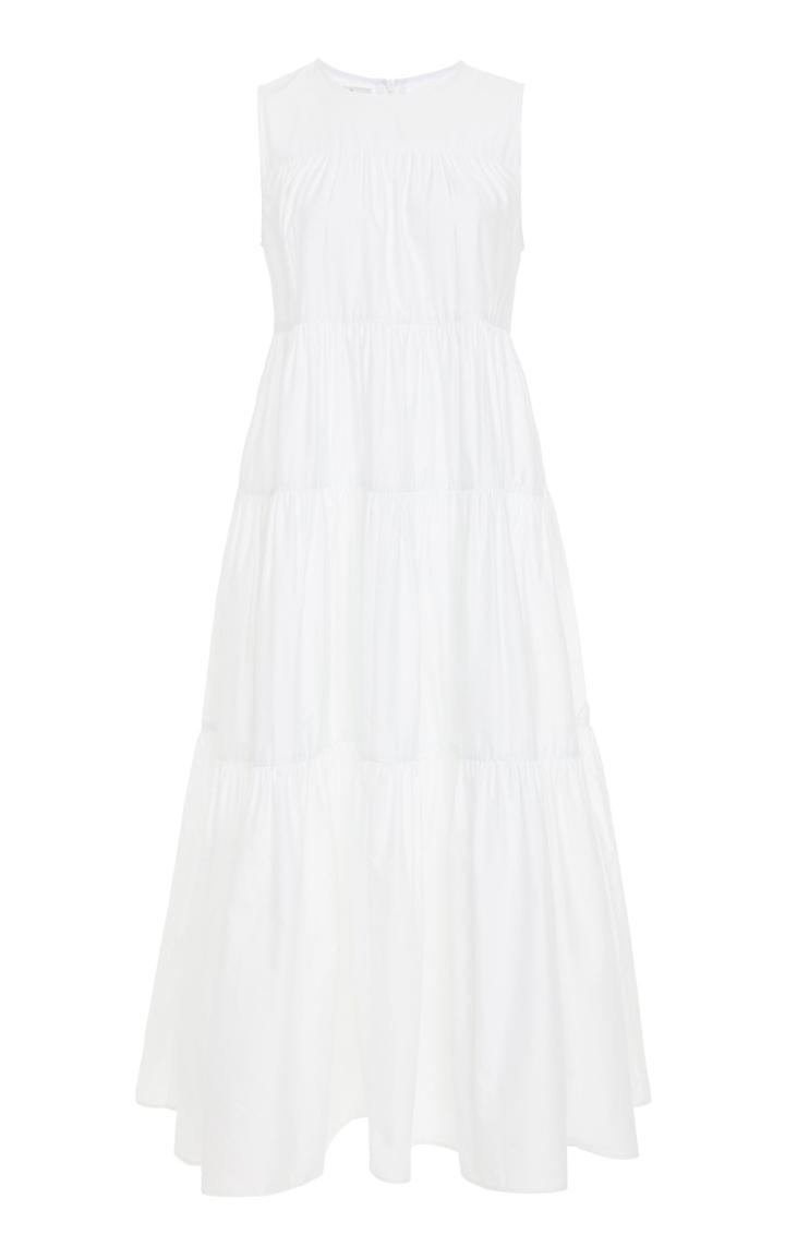 Co Tiered Cotton-poplin Midi Dress
