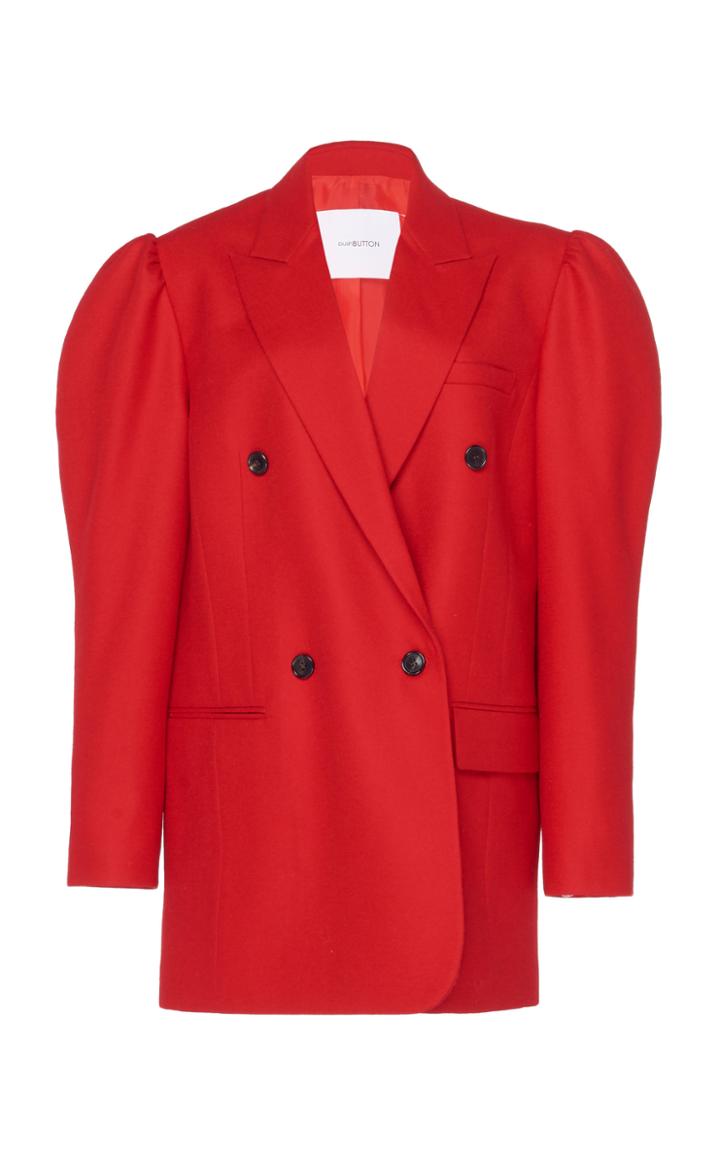 Pushbutton Puff Double Wool Blazer