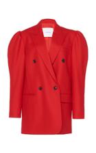 Pushbutton Puff Double Wool Blazer