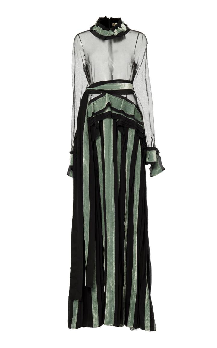 Bottega Veneta Long Sleeve Stripe Gown
